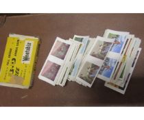 Collection of Weetabix 3D stereoscope cards together with folding plastic viewer