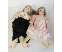 Two Continental porcelain early 20th century dolls, each approx 30cm