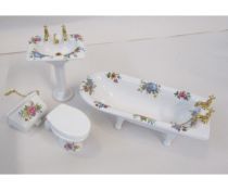 Doll’s house furniture: high quality modern set of bathroom furniture, scale approx 1/12th, transfer