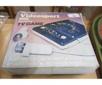 Early 1980s boxed Prinztronic video Sport 600 electronic TV game offering a selection of football,