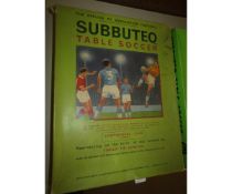 Boxed Subbuteo table soccer set, box from Continental Club edition but containing some additional