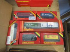 Selection of six various boxed Hornby 00 goods vehicles including R227 shell tank wagon, R036