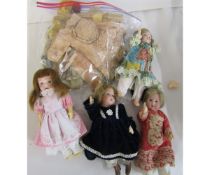Collection of various small early 20th century dolls