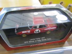 Boxed Auto Art slot racing car, Lancia Fulvia 106HF