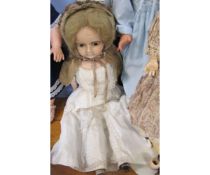 Early 20th century composition doll, approx 87cm in original clothing