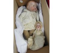 Circa 1920s Armand Marseille “My Dream Baby” Doll, together with one other smaller