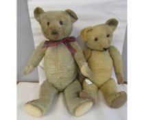 Two circa 1950s jointed teddy bears, larger approx 70cm