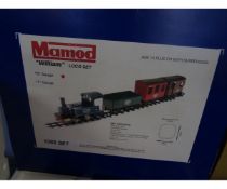 Mamod 1355 “William” 0 gauge live steam engine train set, complete in box together with two packs of