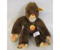 Modern Steiff plush monkey “Jacko”, height approx 28cm