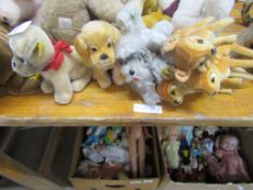 Collection of seven various modern Steiff plush figures comprising four dogs and three Bambi