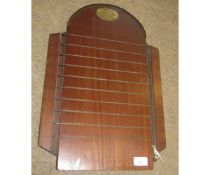 Early 20th century polished mahogany shove ha’penny board, The Excelsior playing board by W J