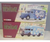 Two boxed Corgi Heritage Collection die-cast model vans comprising a Bernard type 110 for