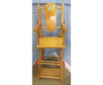 Folding dolls wooden High Chair, height approx. 90cm