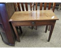 EARLY 19TH CENTURY OAK SINGLE DRAWER SIDE TABLE WITH BRASS KNOB HANDLE