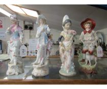 FOUR VARIOUS CONTINENTAL FIGURES TO INCLUDE A LLADRO FIGURE OF A BRIDE (4)