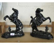 TWO SPELTER MARLEY HORSE MODELS