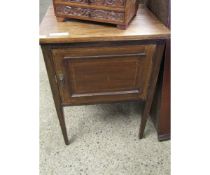 EDWARDIAN MAHOGANY AND BANDED SINGLE DOOR POT CUPBOARD