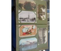 ALBUM CONTAINING MIXED VINTAGE POSTCARDS ETC