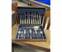 TEAK CASED SET OF MAPPIN & WEBB CUTLERY