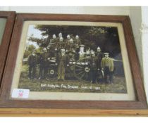 VINTAGE FRAMED PHOTOGRAPH OF EAST DEREHAM FIRE BRIGADE DATED 1927