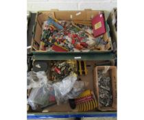 TWO BOXES OF MIXED LEAD SOLDIERS, ANIMALS ETC (2)