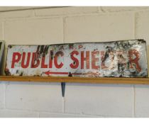 PUBLIC SHELTER ENAMEL SIGN (A/F)