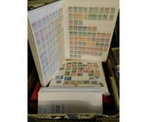 BOX CONTAINING A QUANTITY OF STAMP ALBUMS ETC