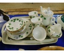 TRAY CONTAINING IVY LEAF COLCLOUGH TEA WARES