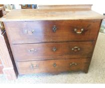 LATE 18TH/EARLY 19TH CENTURY FRENCH MAHOGANY THREE FULL WIDTH DRAWER CHEST WITH BRASS SWAN NECK