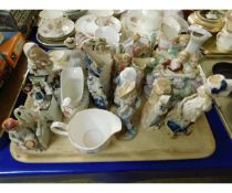 TRAY CONTAINING MIXED CONTINENTAL FIGURES, VICTORIAN FAIRINGS ETC