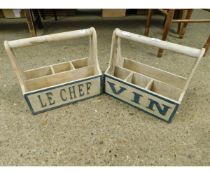 TWO PAINTED HERB TRUGS