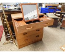 TEAK FRAMED G-PLAN GENTLEMAN S CHEST WITH FITTED TOP DRAWER OVER THREE FULL WIDTH DRAWERS