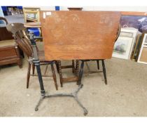 J FOOT & SON LIMITED VINTAGE CAST IRON FRAMED ADJUSTABLE READING TABLE