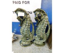 PAIR OF FOSTERS POTTERY VASES MODELLED AS SEAHORSES