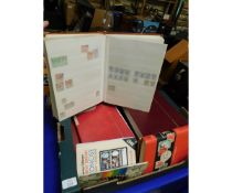 BOX CONTAINING MIXED ALBUMS OF STAMPS, STAMP COLLECTORS BOOKS ETC