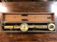 A VICTORIAN LACQUERED BRASS THEODOLITE OR SURVEYING INSTRUMENT, BY JAMES GARGORY OF LONDON, WITH A