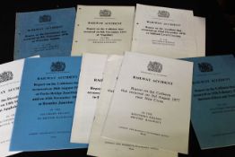 Packet ten Dept of Transport Railway accident reports 1976-82, folio, original wraps (10)