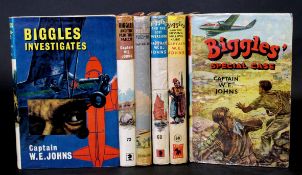 W E JOHNS: 6 titles: BIGGLES AND THE MISSING MILLIONAIRE, 1961, 1st edition, original cloth, dust-