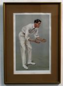 Four Vanity Fair coloured litho cricketing prints "A Century Maker", "The Croucher", "Sammy" and "