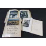 JOSE ORTIZ ECHAGUE: ESPANA DIPOSE Y TRAJES - ESPANA PUEBLOS Y PAISAJES, Madrid, 1950, 8th edition, 2