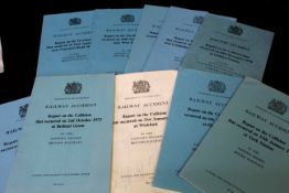 Packet ten Dept of Environment Railway accident reports 1970-85, folio, original wraps (10)