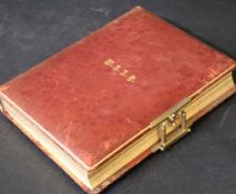 Victorian photo album, approx 295mm x 225mm including 20 portraits, approx 165mm x 110mm + 16