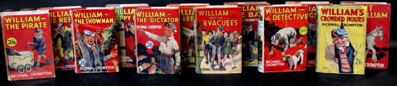 RICHMAL CROMPTON: 12 titles: WILLIAM'S CROWDED HOURS, 1932, original cloth, dust-wrapper; WILLIAM