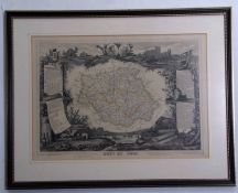 V LEVASSEUR: DEPT DE LOT ET GARONNE - DEPT DU GERS, 2 engraved maps circa 1852, part hand