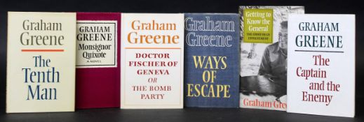 GRAHAM GREENE: 6 titles: WAYS OF ESCAPE, London, The Bodley Head, 1980, 1st edition, original cloth,