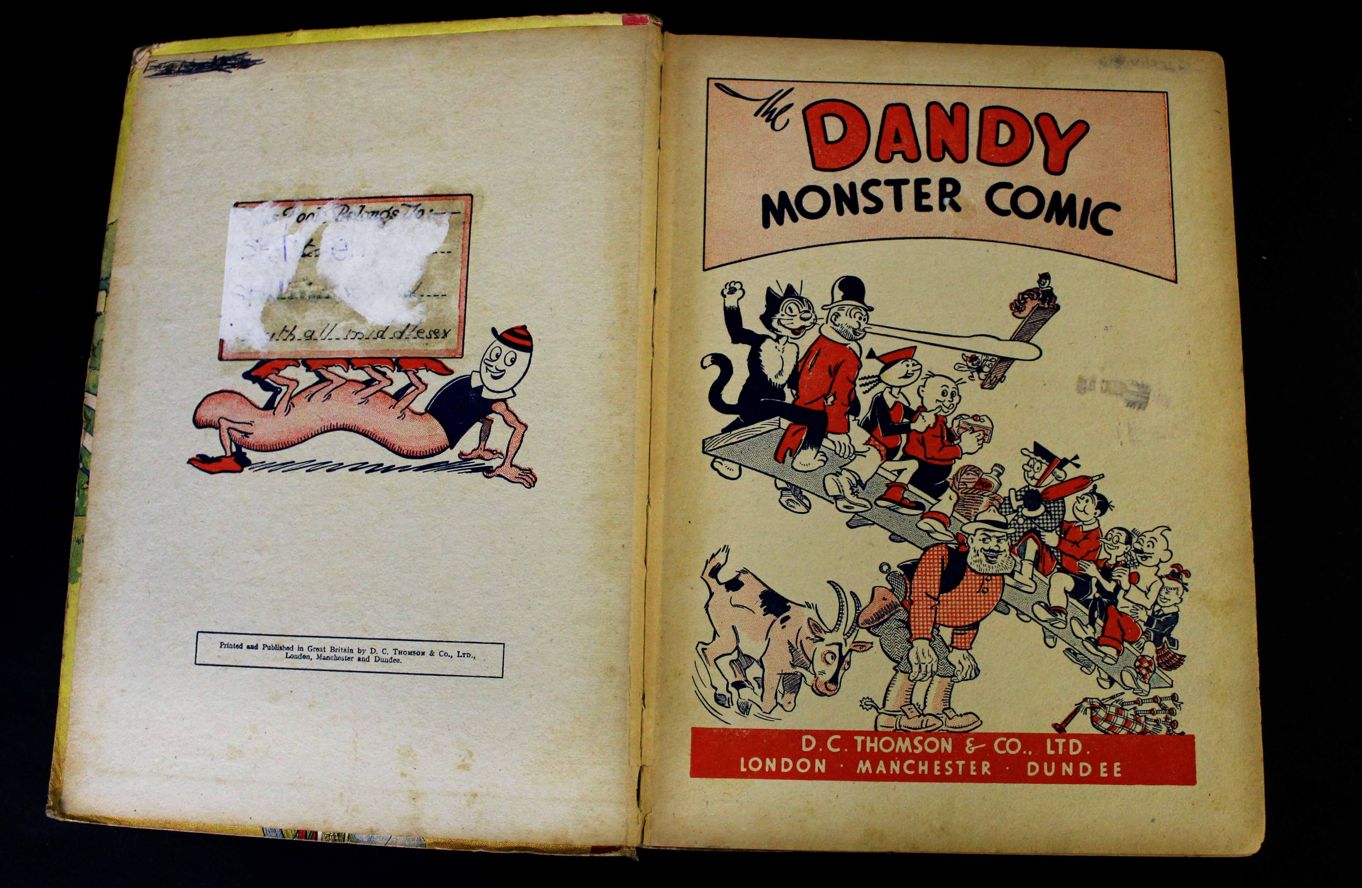 THE DANDY MONSTER COMIC, London, Manchester and Dundee, D C Thomson, 1943 annual, 4to, original - Image 2 of 4