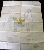 Original ink and colour wash blueprint/scale plan for the Mann Egerton garage in Prince of Wales