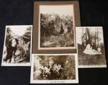 A rare Cottingley Fairy copyright photograph "Fairy Sun Bath, Elves, etc", 150 x 105mm, original