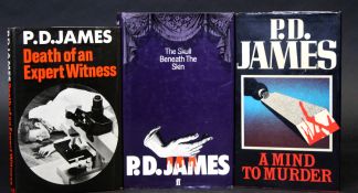 P D JAMES: 3 titles: DEATH OF AN EXPERT WITNESS, London, Faber & Faber, 1977, 1st edition, signed,