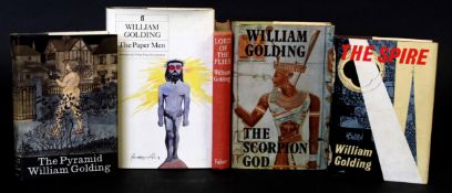 WILLIAM GOLDING: 5 titles: LORD OF THE FLIES, London, Faber & Faber, 1954, 1st edition, original